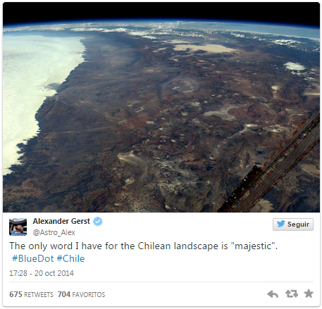 Vista del territorio nacional desde el espacio dejó impresionado a astronauta