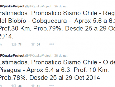 Frente Fantasma proyecta fuertes temblores antes de fines de octubre en Chile