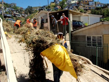 Municipalidad de Valparaíso realiza operativos de limpieza y desmalezado.