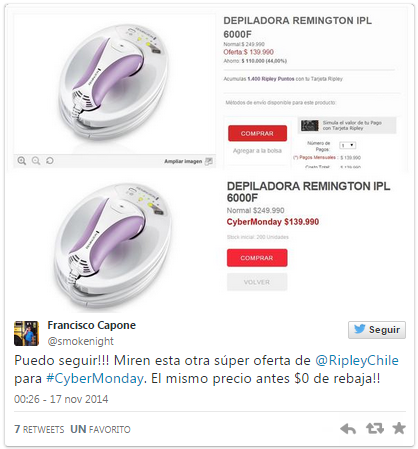 “Escasez de ofertas”, la principal queja de los usuarios en este CyberMonday