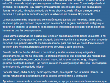 Esta sería la carta que el Sacerdote John O´relly entregó a apoderados del colegio Cumbres