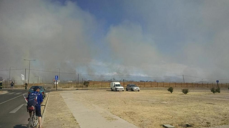 Incendio de pastizales se origina en Parque Bicentenario, ex aeropuerto de Cerrillos