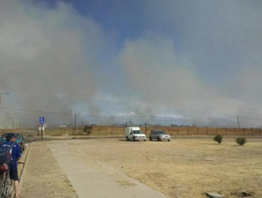 Incendio de pastizales se origina en Parque Bicentenario, ex aeropuerto de Cerrillos