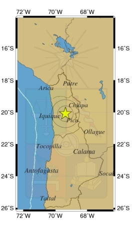 Sismo de 5 grados se registró esta tarde en la región de Tarapacá