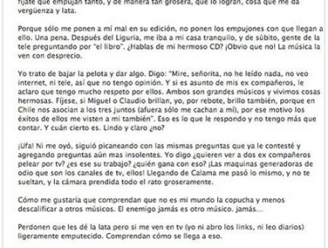 La sentida carta de Jorge González a sus fans: “El enemigo jamás es otro músico, jamás”