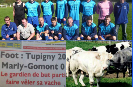 Insólito: Equipo Francés perdió 20-0 porque su arquero abandonó el partido por el parto de su vaca