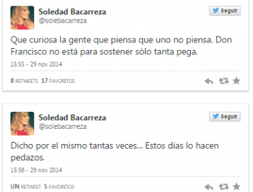 Soledad Bacarreza protagoniza tuit “sin filtro” sobre Don Francisco