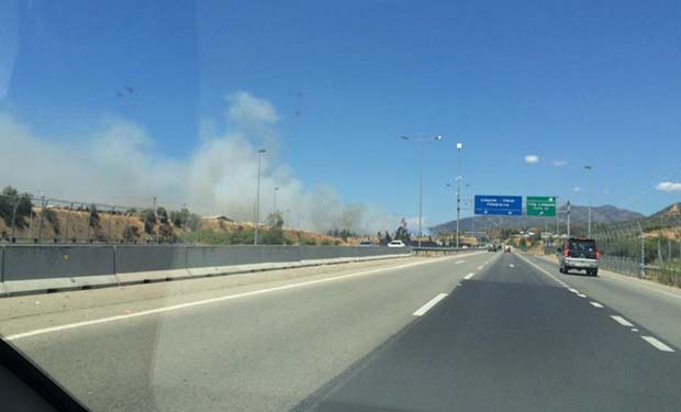 Se declara Alerta Roja para la comuna de Villa Alemana por incendio forestal