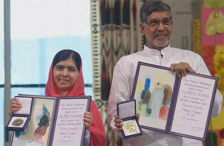 Malala y Kailash Satyarthi recibieron el Premio Nobel de la Paz 2014