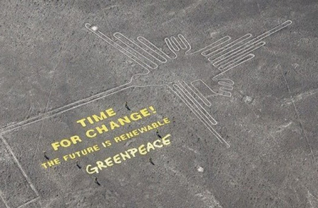 Greenpeace asegura que protesta realizada en líneas de nazca dejó “absolutamente ningún daño”