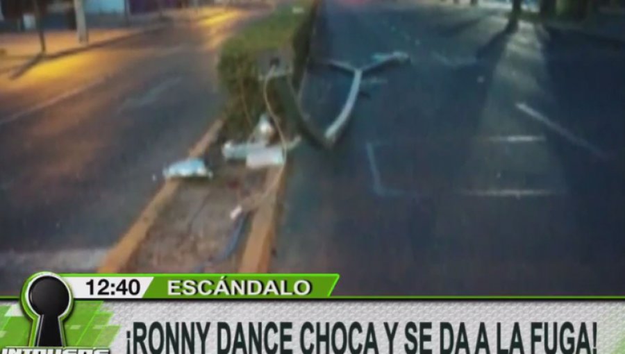 Video muestra a Ronny Dance desesperado arrancando tras chocar en auto