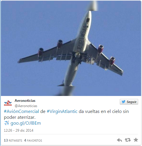 Avión de Virgin Atlantic logró aterrizar en Londres tras volar en círculos por varias horas