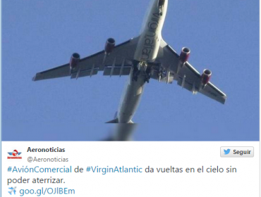 Avión de Virgin Atlantic logró aterrizar en Londres tras volar en círculos por varias horas