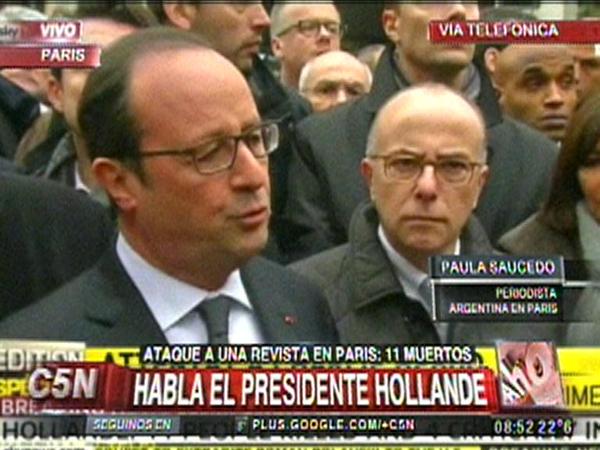 Presidente francés y tiroteo en periódico: "No hay duda, es un ataque terrorista"