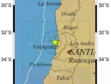 Sismo de mediana intensidad se registró esta mañana en Valparaíso