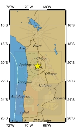 Sismo de mediana intensidad se registró esta mañana en la Región de Tarapacá