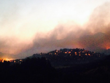 Cuatro viviendas completamente destruidas por incendio forestal en la comuna de Paine