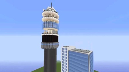 Así luce la emblemática Torre Entel creada en el universo del videojuego Minecraft