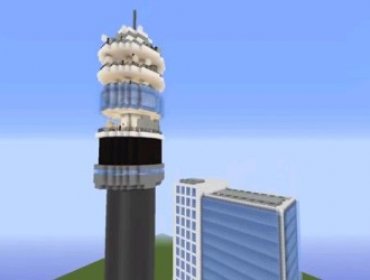 Así luce la emblemática Torre Entel creada en el universo del videojuego Minecraft