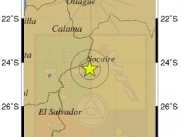 Sismo de mediana intensidad se registró esta tarde en Región de Antofagasta