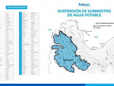 Corte de agua en sectores de Valparaíso se extenderá hasta la madrugada de este viernes