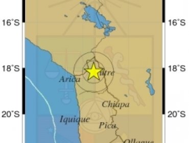 Sismo de magnitud 5,0 grados Richter afectó a Región de Arica y Parinacota