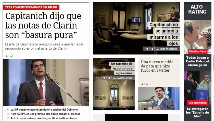 Jefe de Gabinete argentino rompe páginas de Clarín y el medio se defiende