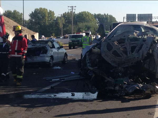 Varios lesionados deja colisión múltiple en ruta 5 Sur, en la Región del Maule