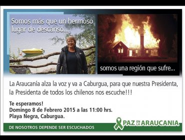 Protesta por “abandono” que la presidenta Bachelet tiene con la región de La Araucanía ya tiene fecha y hora