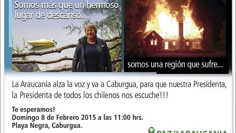 Protesta por “abandono” que la presidenta Bachelet tiene con la región de La Araucanía ya tiene fecha y hora