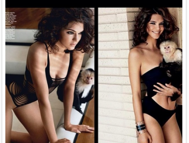 Kendall Jenner posó de manera sexy con un pequeño monito