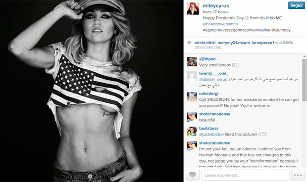 Mira el renovado look y la sensual foto patriota de Miley Cyrus que causa revuelo en las redes sociales
