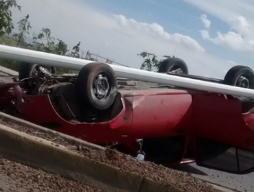 Volcamiento de vehículo en la 5 Sur, a la altura de San Javier, dejó cuatro lesionados