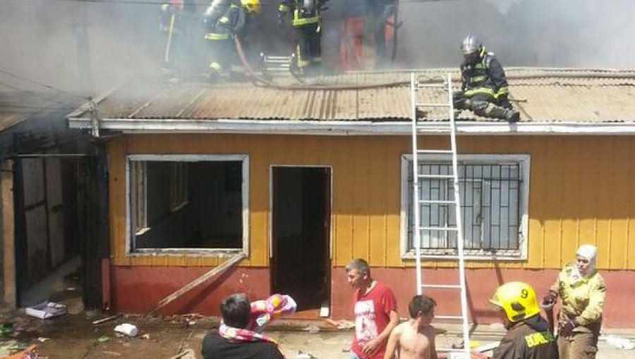 Incendio afecto 9 casas en sector céntrico de Concepción