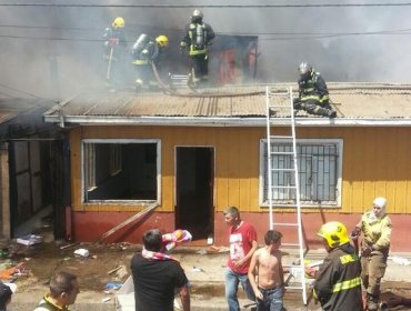 Incendio afecto 9 casas en sector céntrico de Concepción