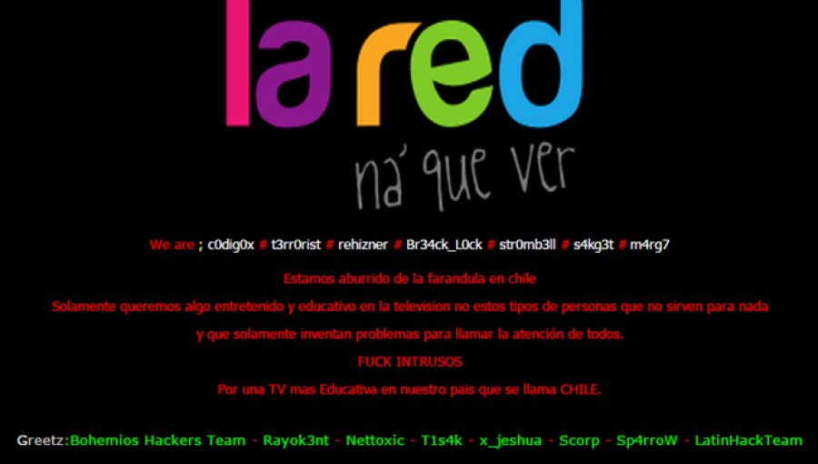 Hackean sitio de La Red criticando a la farándula