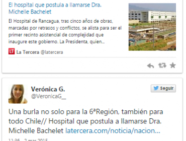 Polémica por Hospital de Rancagua que podría llevar el nombre de “Dra. Michelle Bachelet”