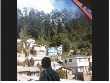 Incendio afecta cerro Caracol en Concepción