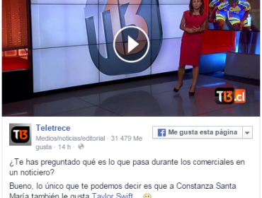 Video: Constanza Santa María sorprende al bailar tema de Taylor Swift en comerciales de Teletrece