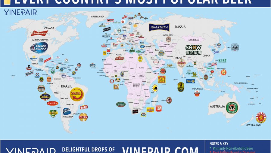 Conoce el mapa de las cervezas más populares de cada país