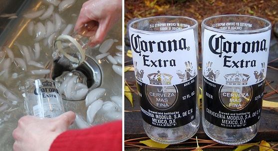 Personaliza tus cosas: Convierte las botellas de cerveza en vasos de vidrio