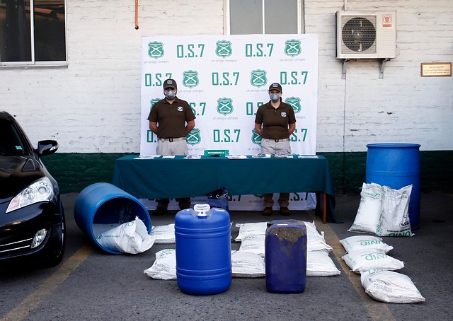 Policía decomisa cocaína líquida tras varios allanamientos en Santiago y Cartagena