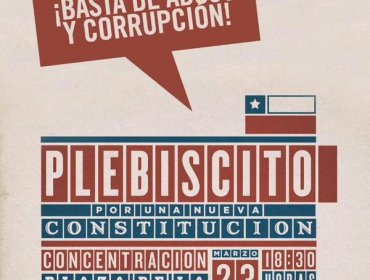 Organizaciones sociales llaman a manifestación para pedir que el gobierno llame a plebiscito por nueva Constitución