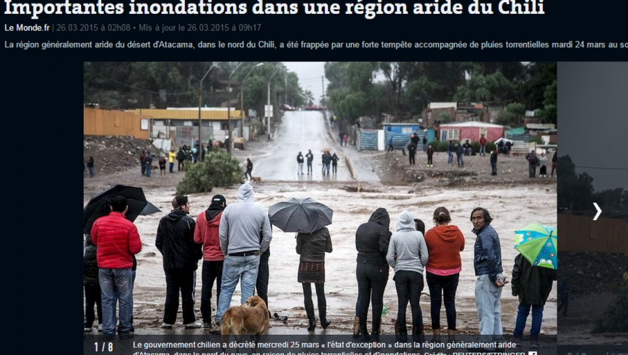 Medios internacionales se hacen eco de la catástrofe en el norte de Chile