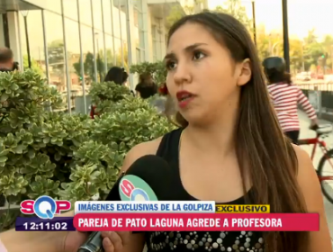 Mira el brutal video de la agresión de la pareja de Pato Laguna a profesora de gimnasio