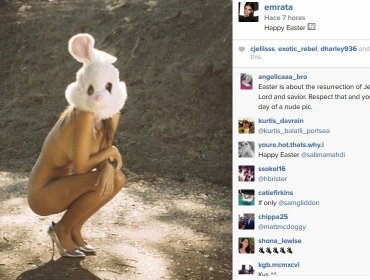 Modelo Emily Ratajkowski se desnudó por el conejito de pascua