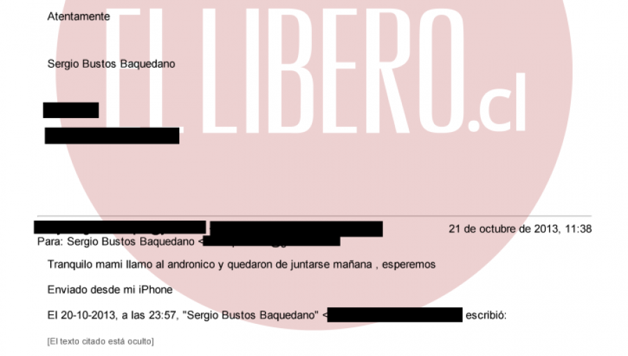 Caso Caval: Desclasifican un nuevo correo entre Sergio Bustos y Victorino Arrepol