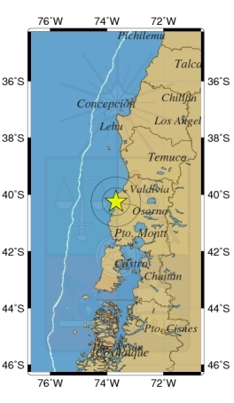 Sismo de 4.7 grados se percibió este lunes entre La Araucanía y Los Lagos