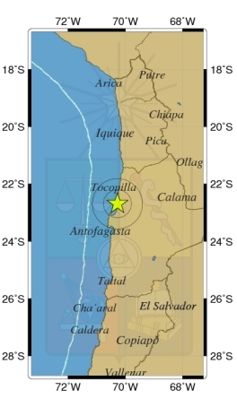 Sismo de 4.4 grados se registró en la Región de Antofagasta