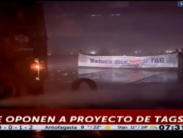 Vecinos de Lampa protestaron en contra de concesionaria de Ruta 5 Norte por cobro del TAG